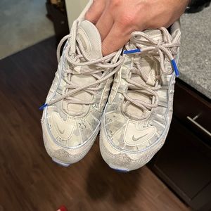Woman’s Nike size 8.5 desert camo and blue air max 98